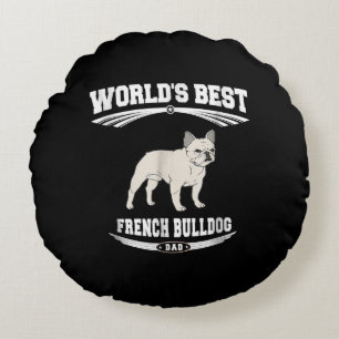 Världens bästa Fransk Bulldog Hund Pappa Owner Äls Rund Kudde