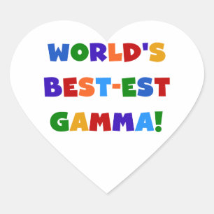 Världens bästa Gamma-Ljusa färger gåvor Hjärtformat Klistermärke