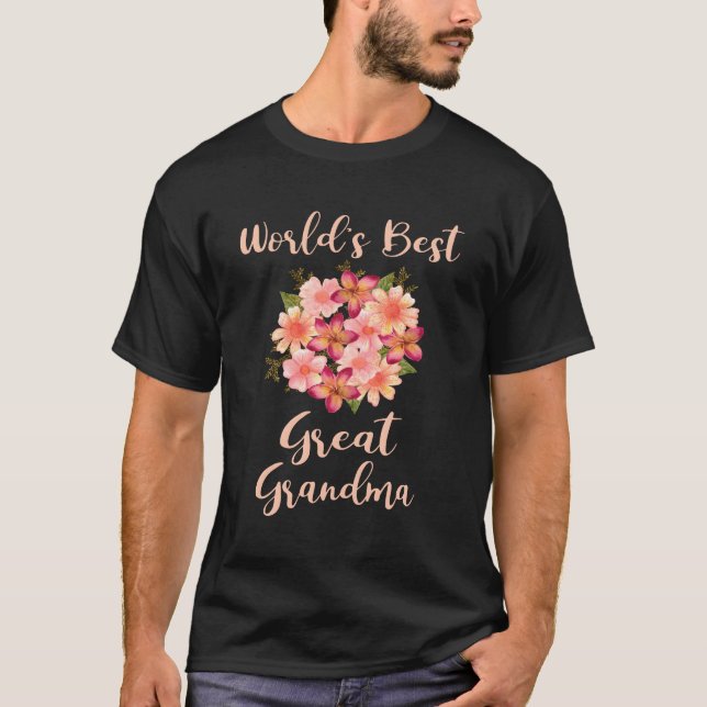 Världens Bästa Gammelmormor Vacker Persikof floral T Shirt (Framsida)