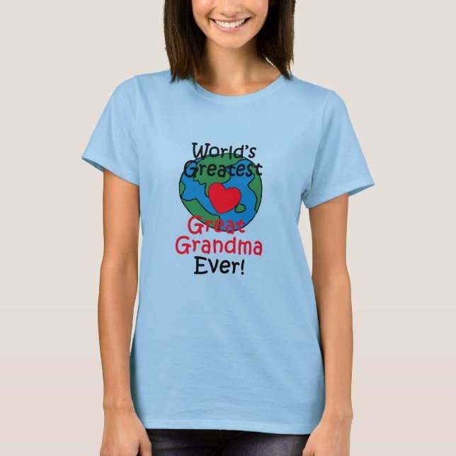 Världens Bästa Gammelmormors Hjärta Tee Shirt (Framsida)