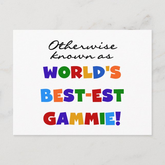 Världens bästa Gammie T-shirts och presenter Vykort (Framsida)