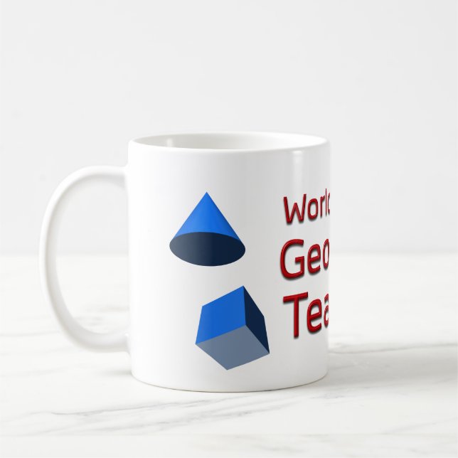 Världens bästa Geometrilärare med 3D-former Kaffemugg (Vänster)
