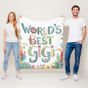 Världens BÄSTA GIGI Grandma Gift Birthday-jul Fleecefilt