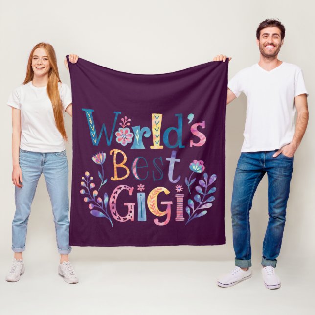 Världens BÄSTA GIGI Grandma Gift Birthday-jul Fleecefilt (På plats)