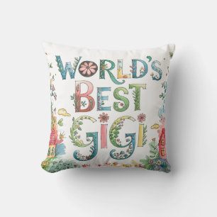 Världens BÄSTA GIGI Grandma Gift Birthday-jul Kudde