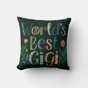 Världens BÄSTA GIGI Grandma Gift Birthday-jul Kudde