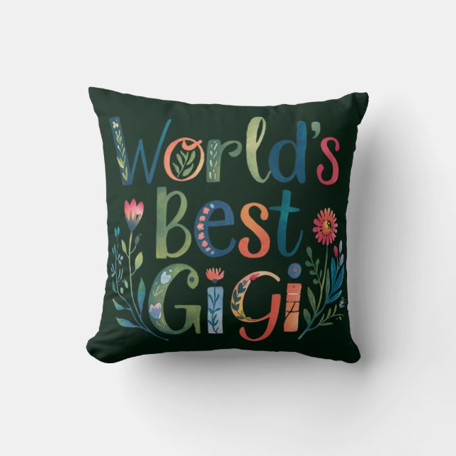 Världens BÄSTA GIGI Grandma Gift Birthday-jul Kudde (Framsida)