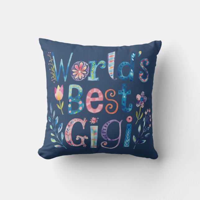 Världens BÄSTA GIGI Grandma Gift Birthday-jul Kudde (Framsida)