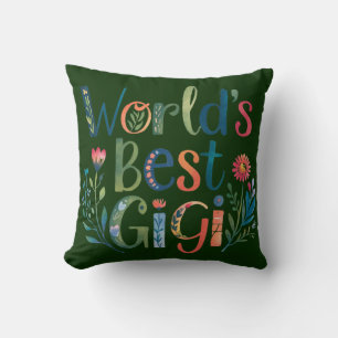 Världens BÄSTA GIGI Grandma Gift Birthday-jul Kudde