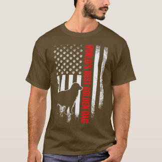 Världens bästa Golden Pappa American Flagga T Shirt