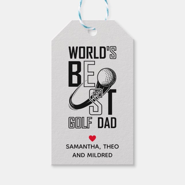 Världens bästa Golf Pappa - Lustigt och vackert gi Presentetikett (Framsidan)