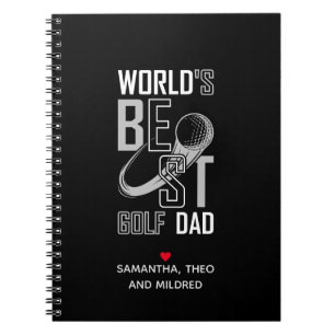 Världens bästa Golf Pappa Svartvit Pappa Gift Anteckningsbok