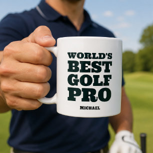 Världens Bästa Golf Pro Anpassat Namn Kaffemugg