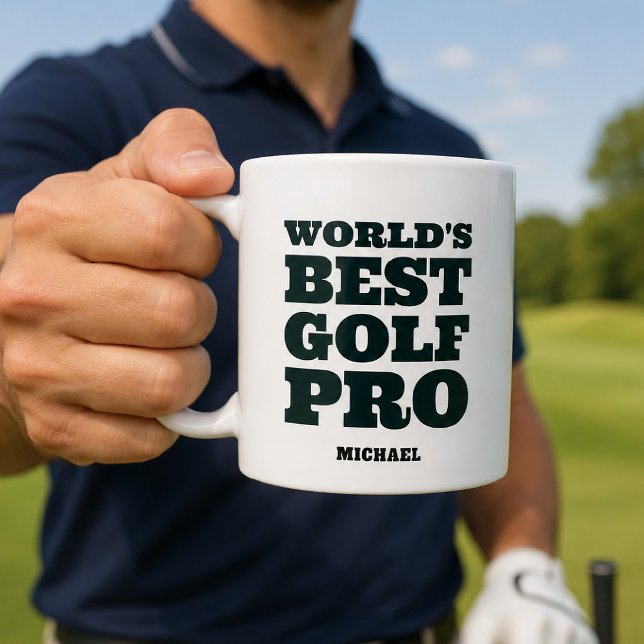 Världens Bästa Golf Pro Anpassat Namn Kaffemugg (Skapare uppladdad)