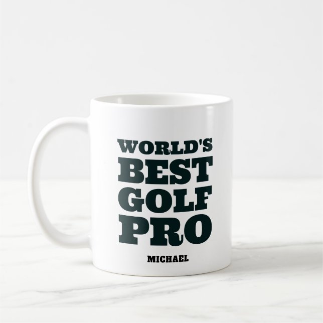 Världens Bästa Golf Pro Anpassat Namn Kaffemugg (Vänster)