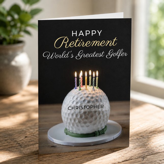 Världens Bästa Golfare Pensioneringskort Kort (Celebrate a well-earned retirement with this personalized World's Greatest Golfer retirement card. )