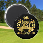 Världens bästa Golfer Black och Guld 5 Star Magnet<br><div class="desc">Anpassa för världens bästa golfer att skapa en unik gåva till golf älskare i ditt liv. Designad av Thisisnotme©</div>