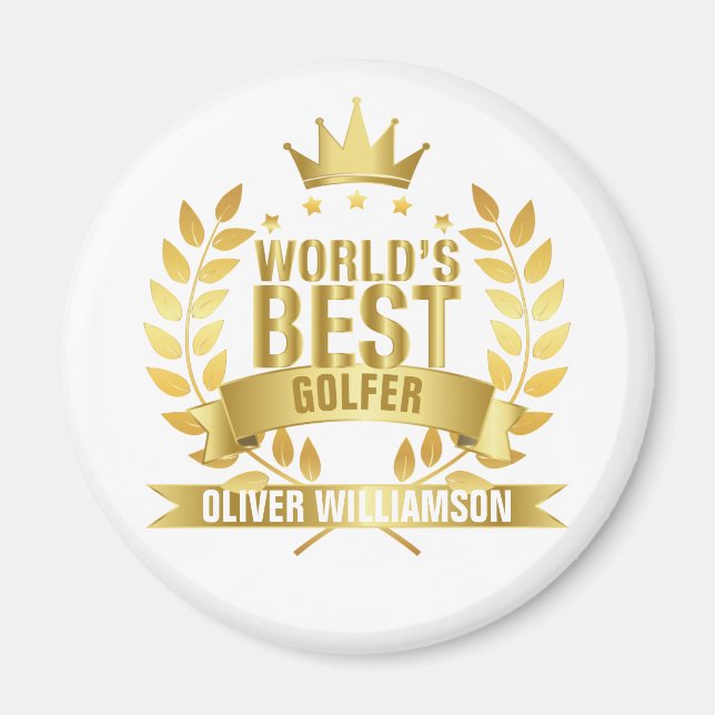 Världens bästa Golfer Guld 5 Star Magnet (Framsidan)
