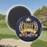 Världens bästa Golfer Navy Blue and Guld 5 Star Magnet<br><div class="desc">Anpassa för världens bästa golfer att skapa en unik gåva till golf älskare i ditt liv. Designad av Thisisnotme©</div>