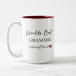 Världens bästa grammie och mest kärleksfulla fotou Två-Tonad mugg