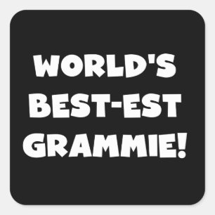 Världens bästa Grammie White T-shirts and Gifts Fyrkantigt Klistermärke