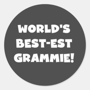 Världens bästa Grammie White T-shirts and Gifts Runt Klistermärke