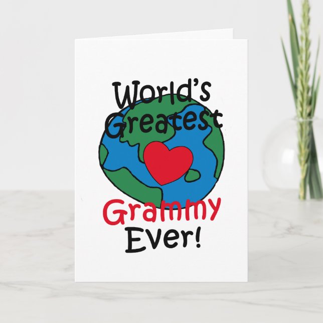 Världens Bästa Grammy Hjärta Kort (Framsida)