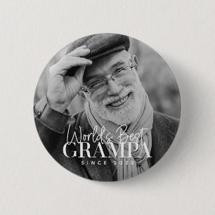 Världens bästa Grampa sedan 20XX Modern Chic Photo Knapp