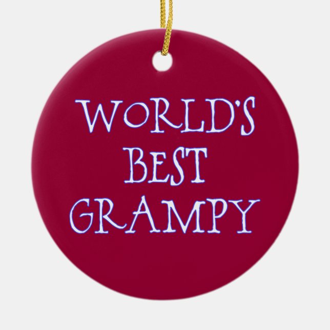 Världens bästa grampy-Mörk Röd Julgransprydnad Keramik (Framsidan)