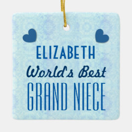 Världens bästa GRAND NIECE med Hearts A035a Julgransprydnad Keramik