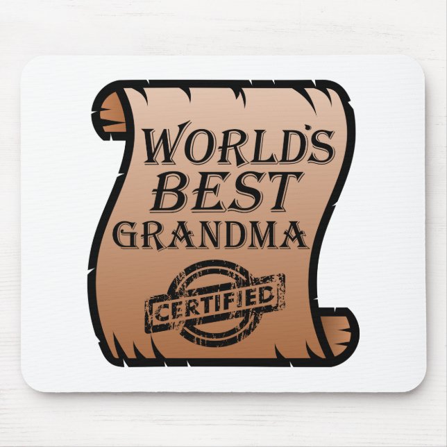 Världens bästa Grandma Auktoriserad Certificate Fu Musmatta (Framsidan)