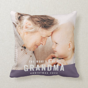 Världens bästa Grandma Modern Chic Photo Helgdag Kudde