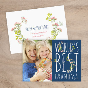 Världens bästa Grandma Mors dag-fotokort Kort