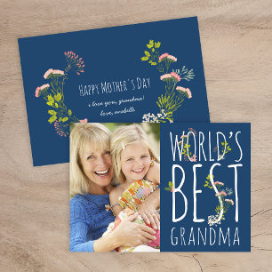 Världens bästa Grandma Mors dag-fotokort Kort