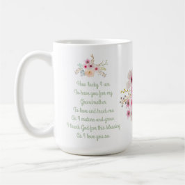 Världens bästa GRANDMODER-DIKT, Blommigtens Person Kaffemugg