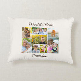 Världens bästa Grandpa 8 Photo Collage Prydnadskudde