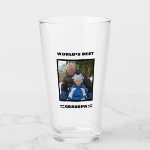 Världens bästa Grandpa Anpassningsbar Photo Person Glaskopp