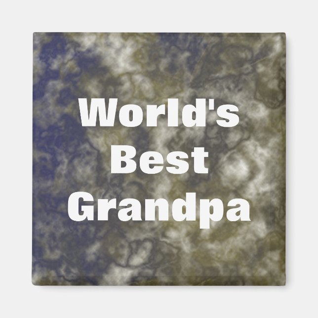 Världens bästa Grandpa Guld Blue-Abstrakt Magnet (Framsidan)