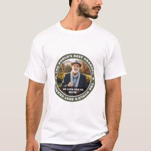 Världens bästa Grandpa Modern Anpassningsbar Photo T Shirt