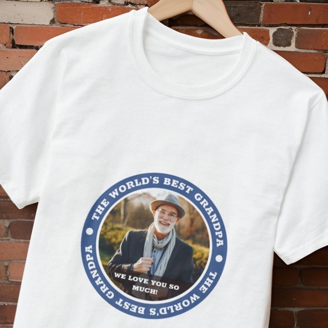 Världens bästa Grandpa Modern Anpassningsbar Photo T Shirt (Skapare uppladdad)