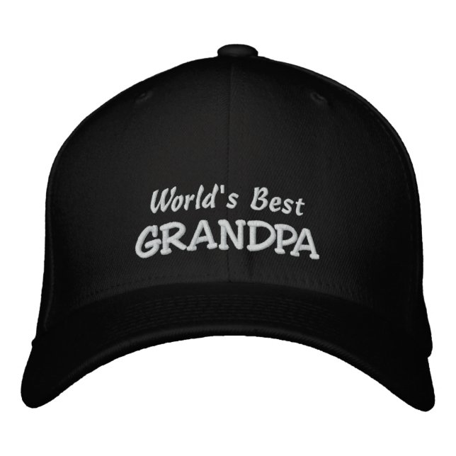 Världens bästa GRANDPA-Personalize Namn Broderad Keps (Framsida)