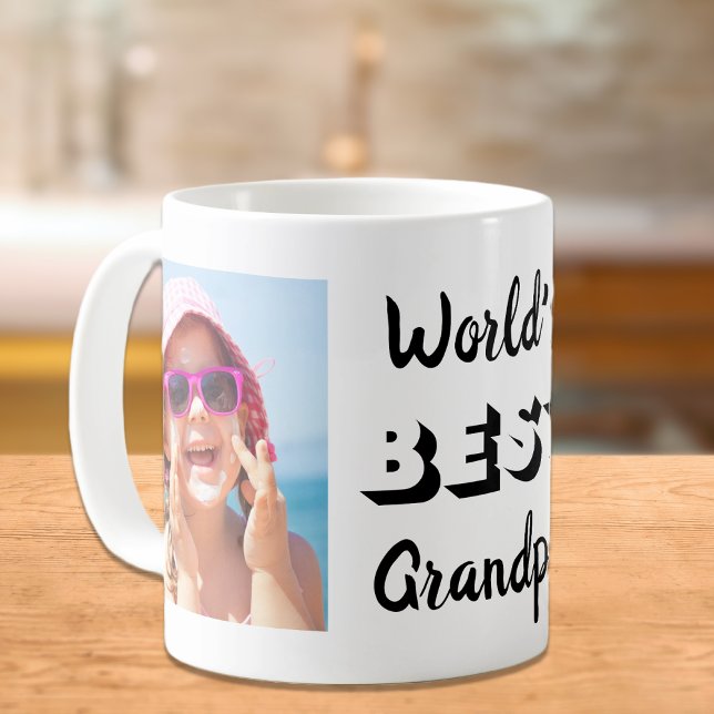 Världens bästa Grandpa Two Photos-Personlig Kaffemugg (Skapare uppladdad)