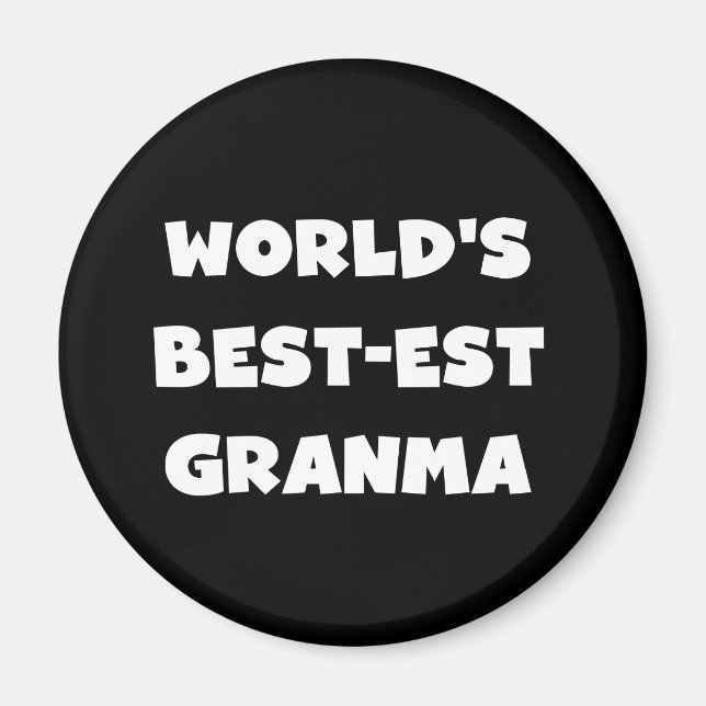 Världens bästa Granma Black and White Magnet (Framsidan)
