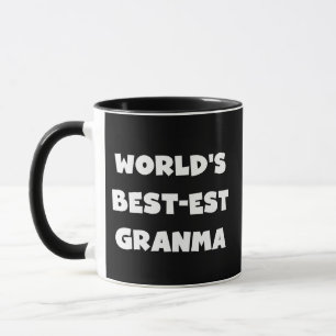 Världens bästa Granma Black and White Mugg