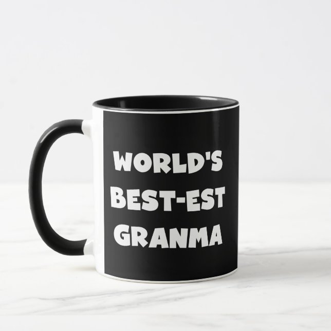 Världens bästa Granma Black and White Mugg (Vänster)