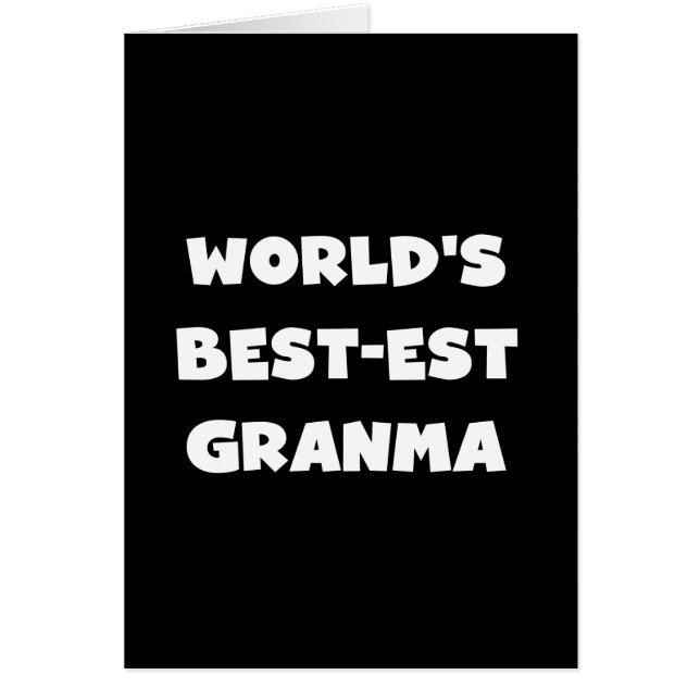 Världens bästa Granma Black and White OBS Kort (Framsidan)