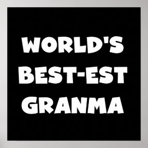 Världens bästa Granma Black and White Poster