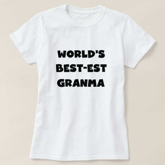Världens bästa Granma Black and White T Shirt (Design framsida)