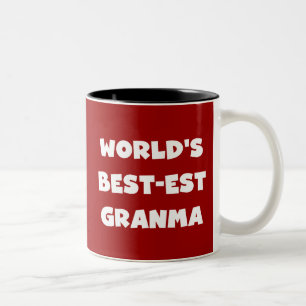 Världens bästa Granma Black and White Två-Tonad Mugg