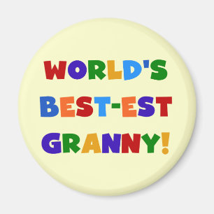 Världens bästa Granny Ljusa färger Magnet
